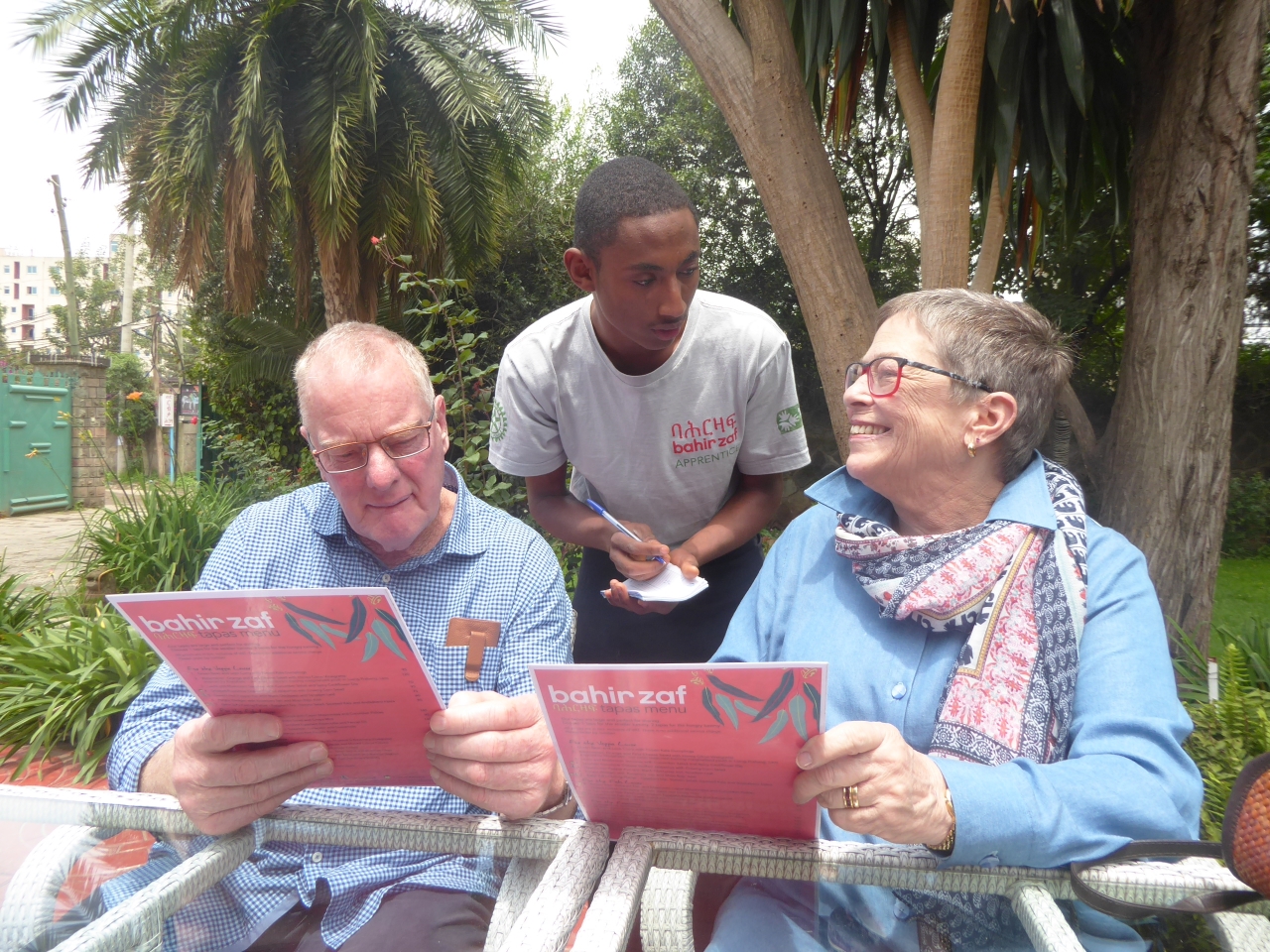 Visiting Temmar at the center he trained in hospitality