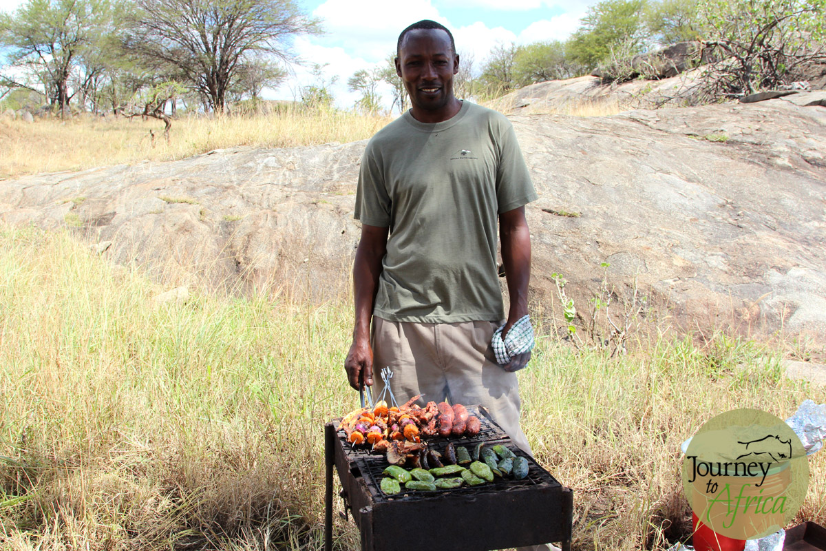  Chef grilling the delicious lunch