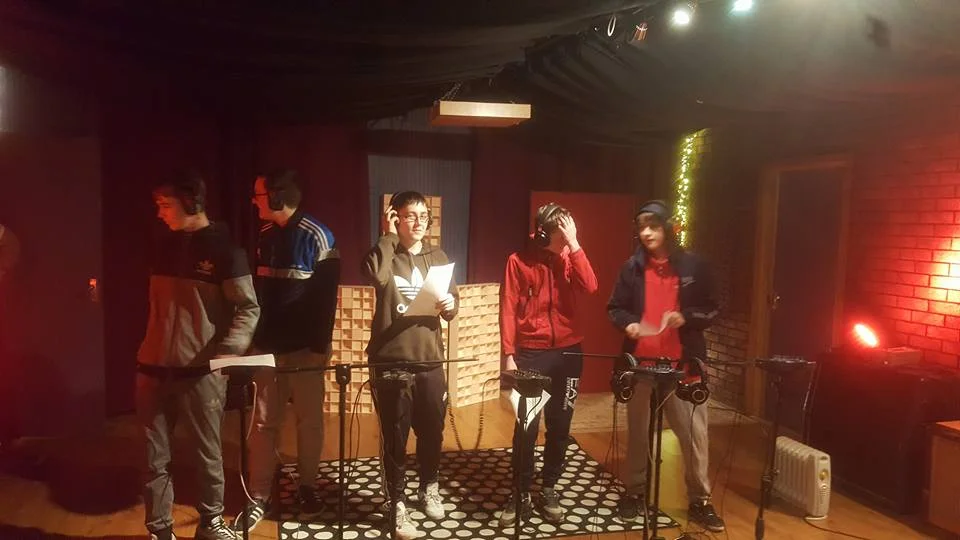 February - You'd be forgiven for thinking our lads were recording a few lines for the new Band Aid single. In fact, this was part of a short course put on by the Oh Yeah! Centre in Belfast, through which our young people were able to write, perform and produce their own spoken word song.