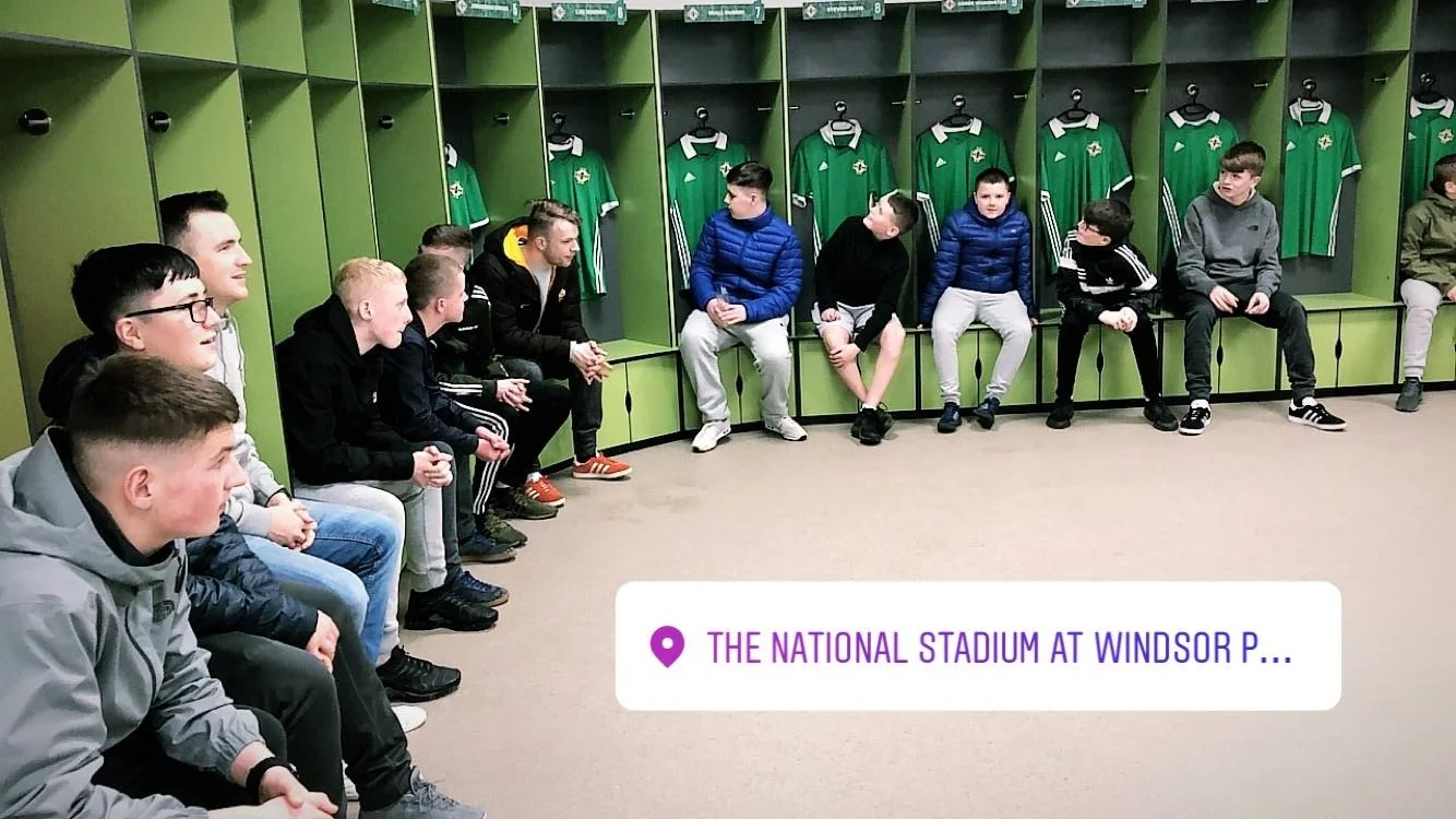 Young people enjoy tour of National Stadium at Windsor Park