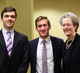 Nick Henning '19 and Ian Carter '19, with their mentor Chris Juneau '82