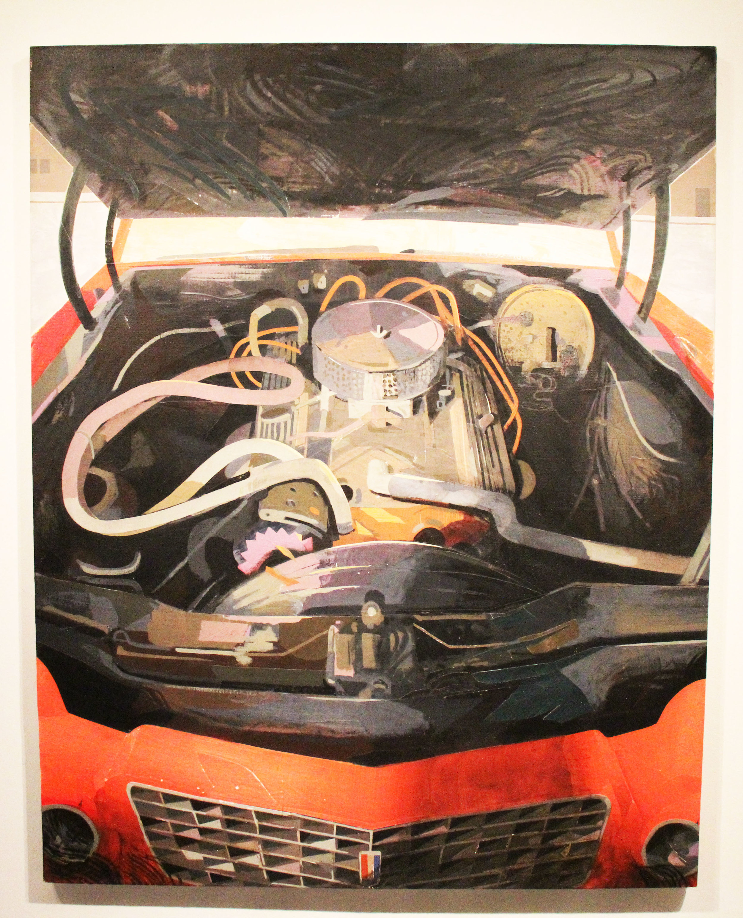 Engine; Flashe, acrylic and collage on linen; 2015