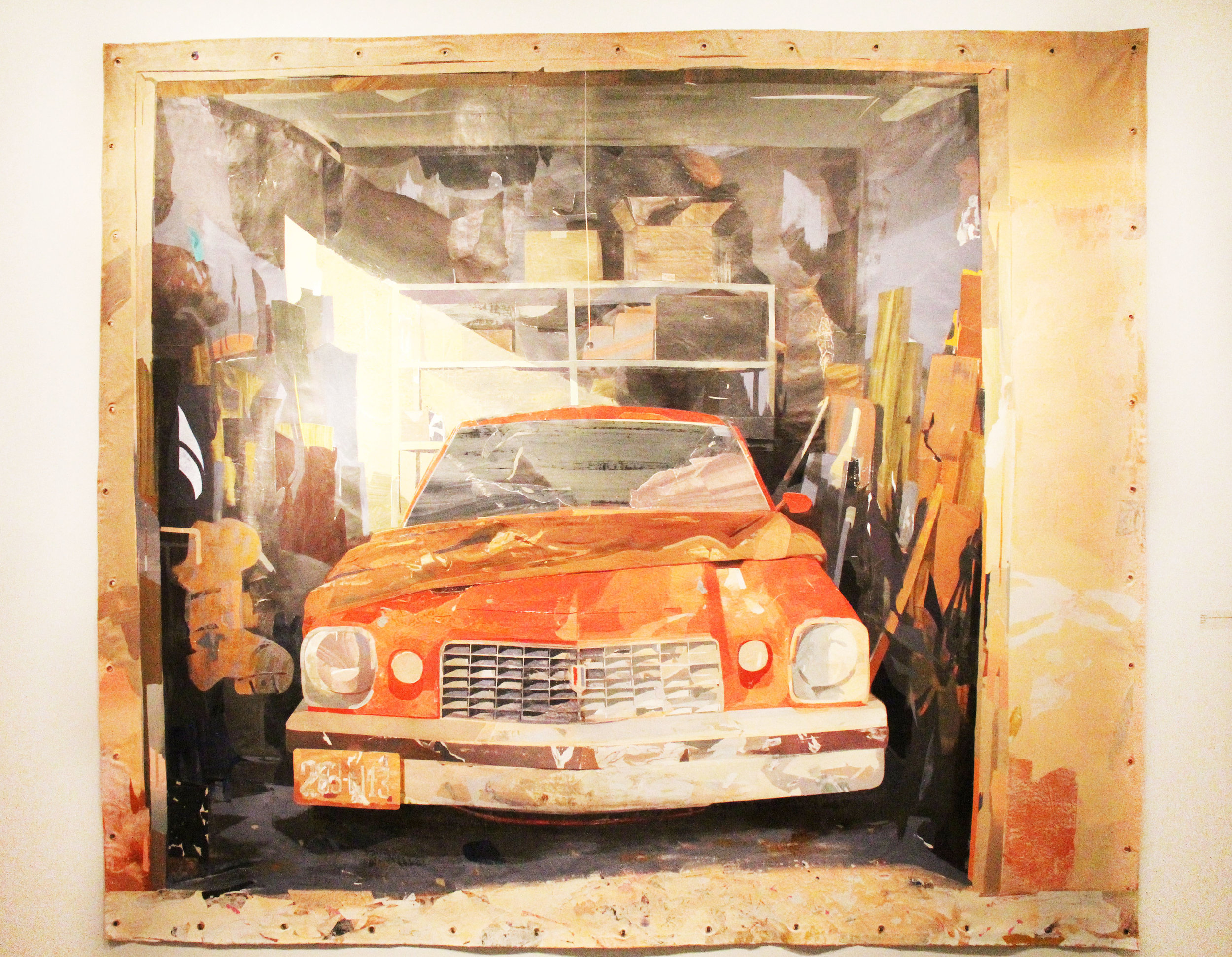 Storage ; Flashe, acrylic and collage on unstretched canvas; 2015