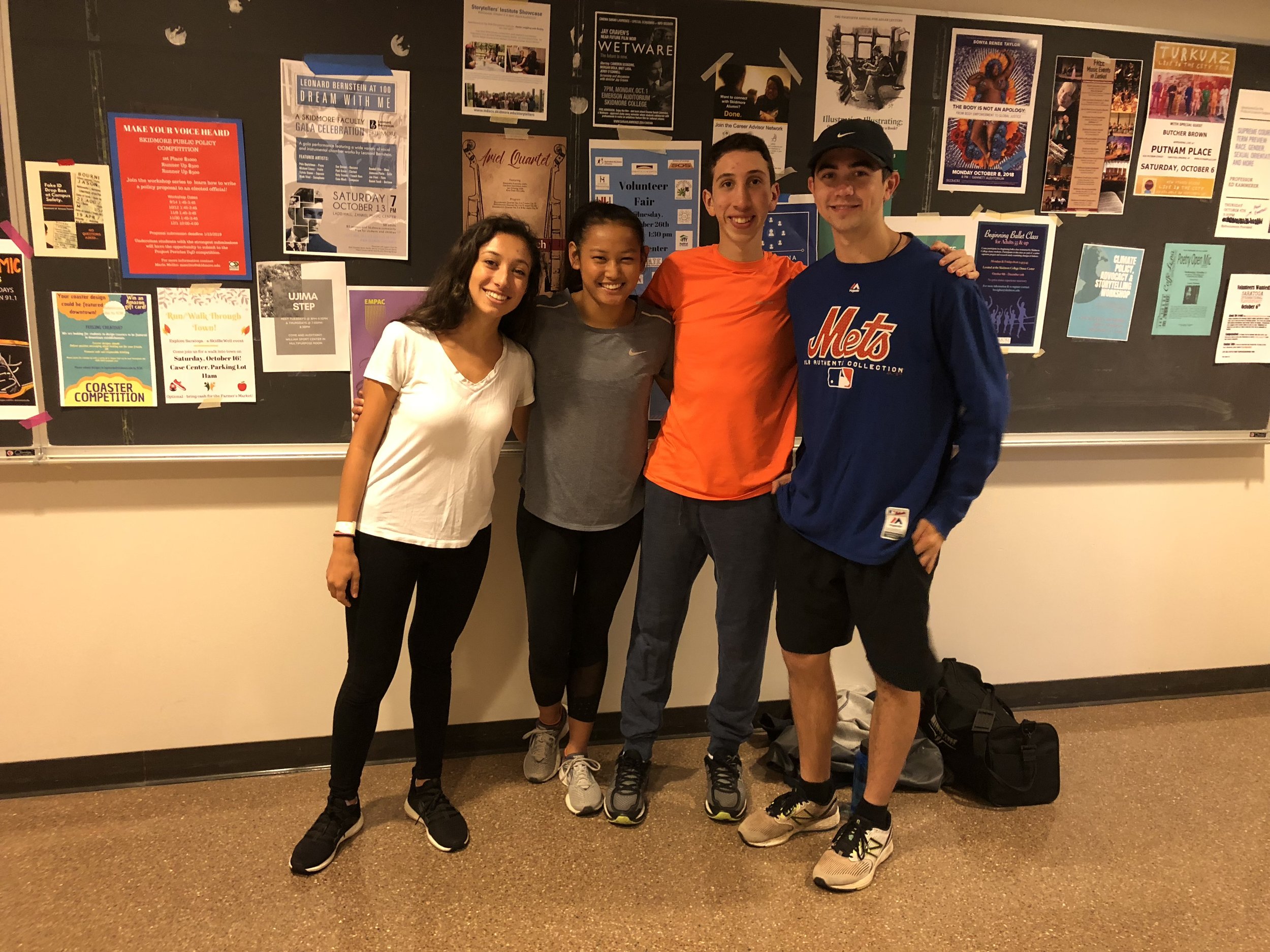 From left to right: Tina Irrera ‘19, Madison Collins ‘20, James Grayson ‘22, Philip Gardner ‘22