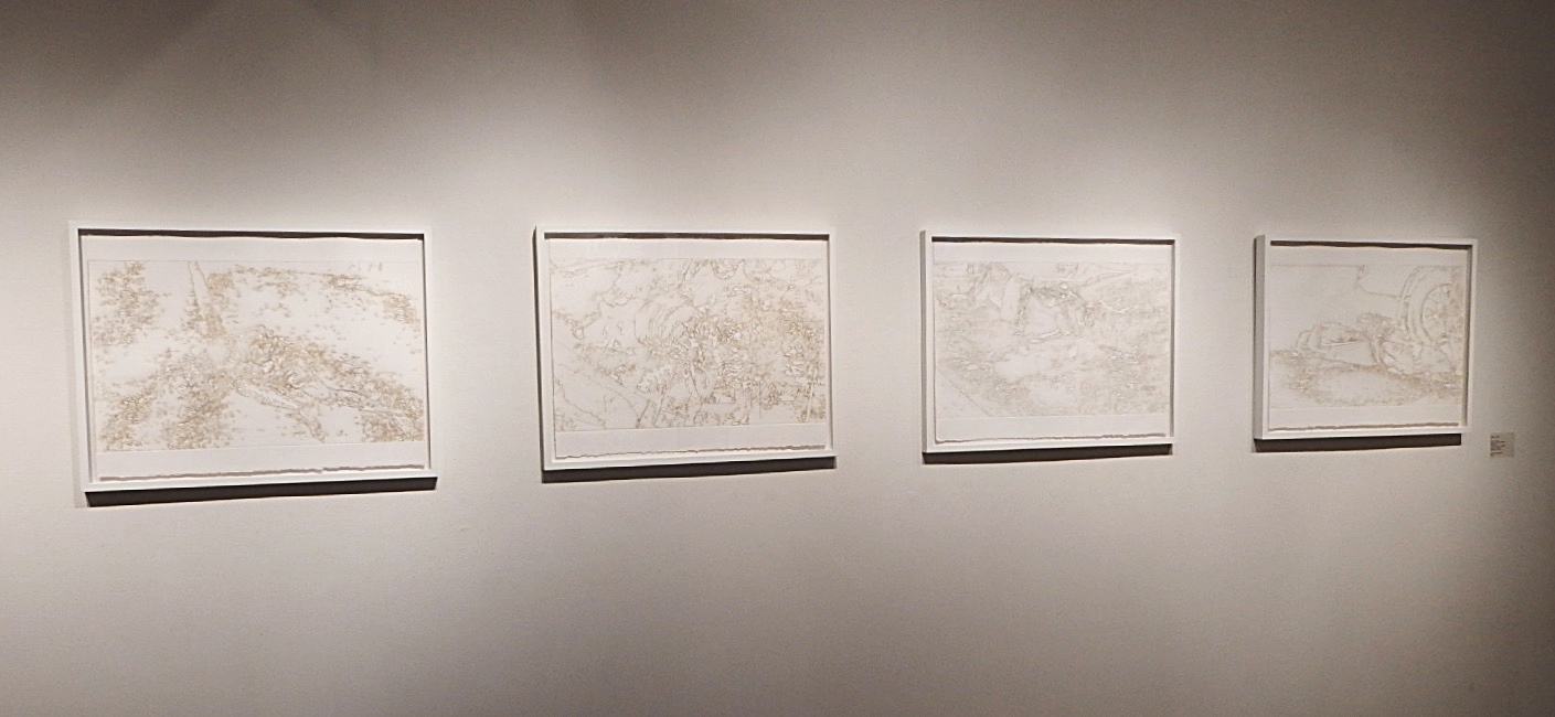 Miguel Aragon, Brutal Enfrentamiento , Burnt residue embossing, 2013