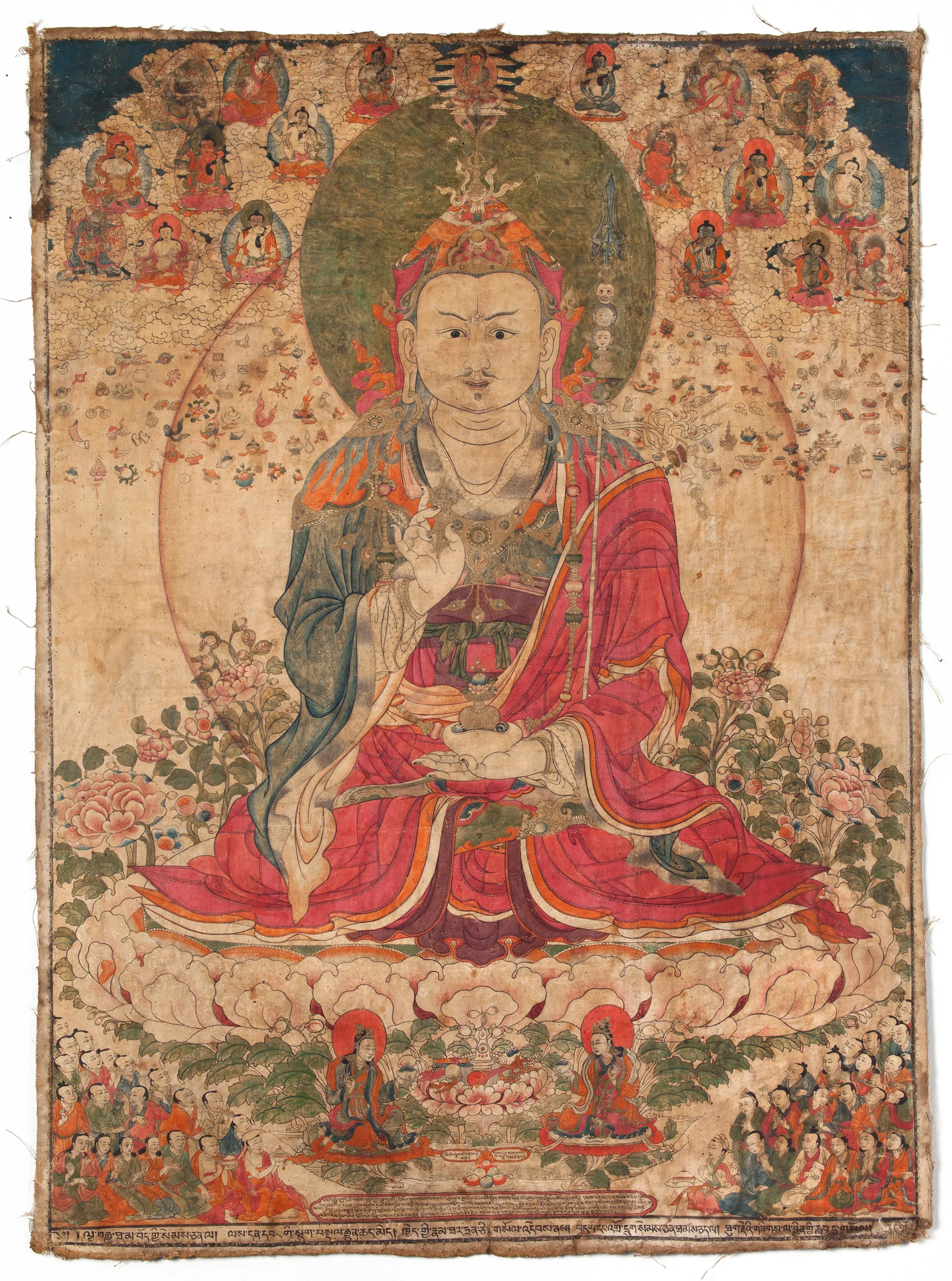  Padmasambhava, Tibet, 19th century, Ground mineral pigment on cloth, 36 1/4 x 28 1/4 inches, image courtesy Rubin Museum of Art 