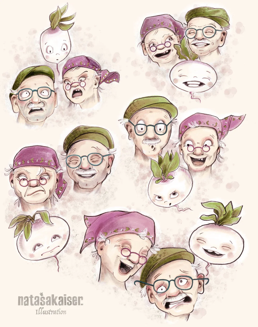 My final for week 2: facial expressions / emotions of my main characters.