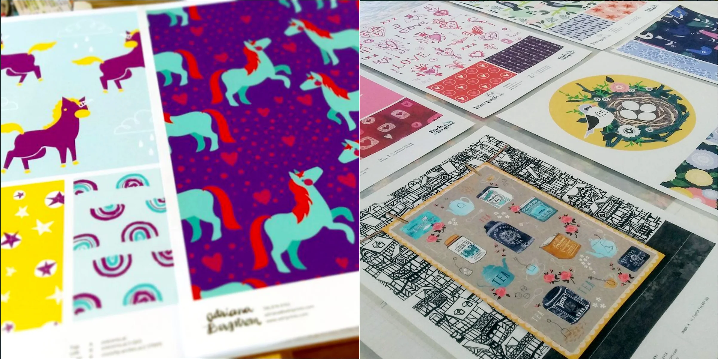 Prints by Lisa, Nataša, Adriana and Laurence.