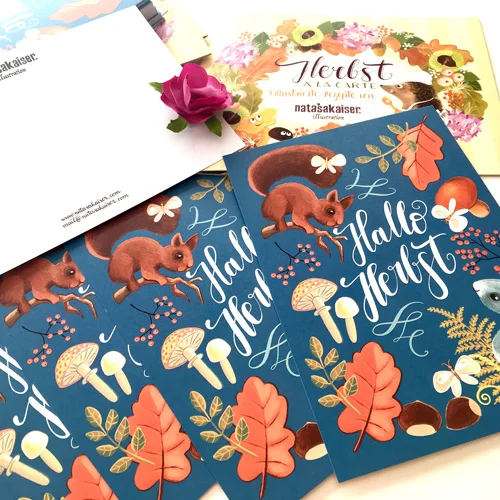 Greeting Cards saying "Hello Fall"