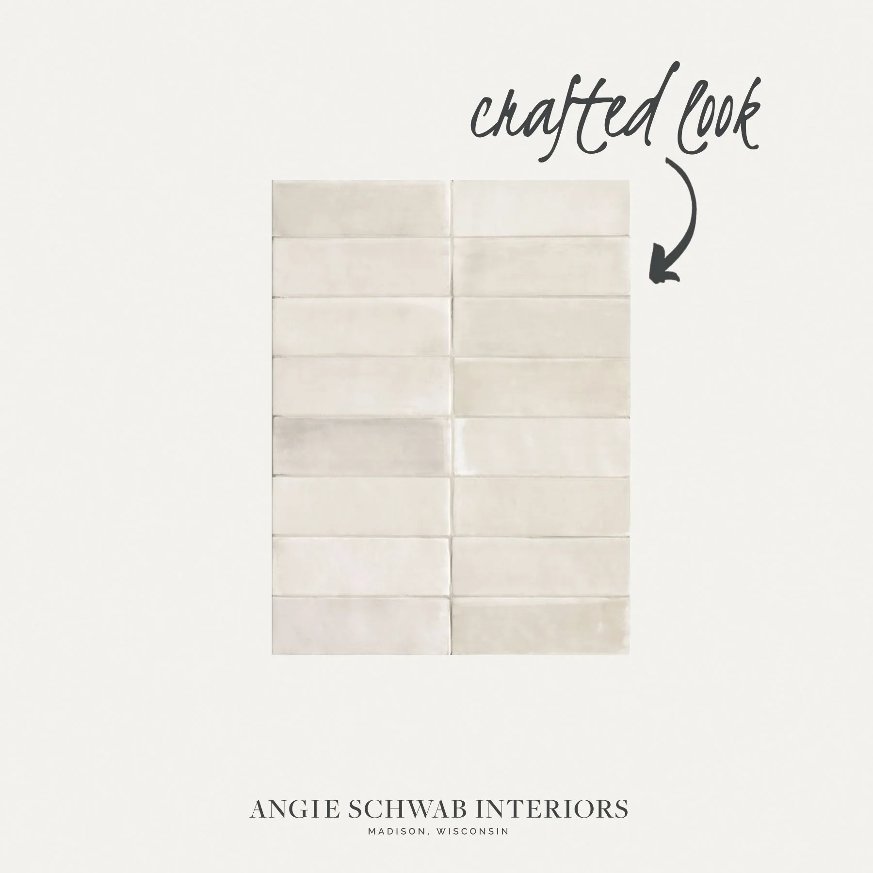 A crafted look I love&mdash;soft variation, subtle texture, and just enough movement to keep neutrals interesting.

Interior Design | Tile Selection | Waunakee WI