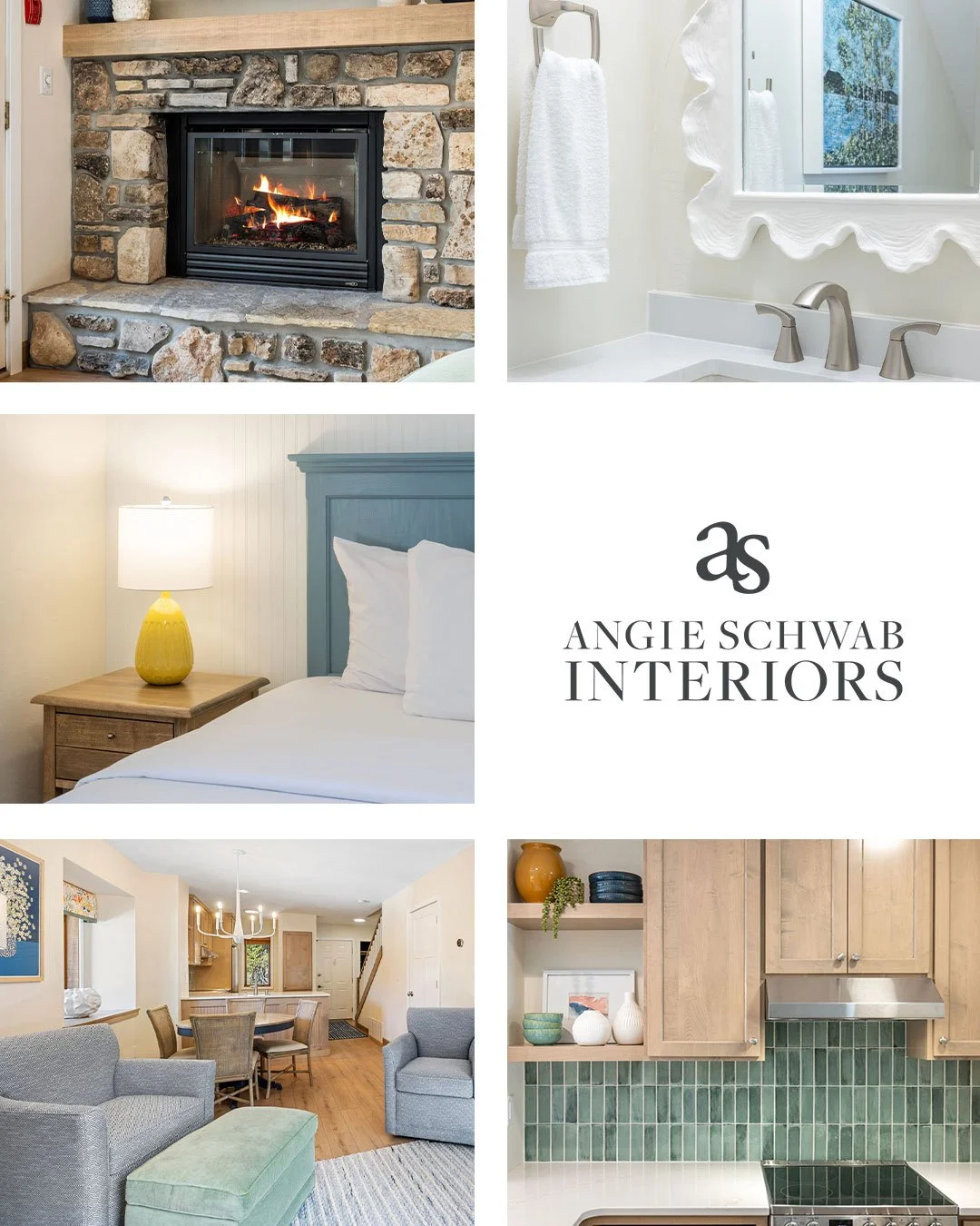 One of my favorite things about designing this vacation rental in Door County was creating spaces that feel relaxed, welcoming, and easy to live in. 

The goal was to create bright, cheerful, comfortable spaces that feel just as welcoming during a qu