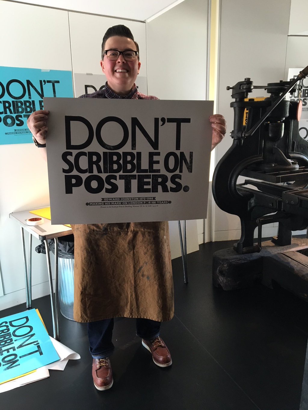 As one of the artists featured in the International Letterpress Exhibtion 'Interrobang!' at Ditchling Museum of Art + Craft, I was invited to do a days printing in the museum on their beloved Stanhope Press which is over 200 years old and used by Eric Gill, Hilary Pepler and Edward Johnston. It was a great day and I met so fab people!