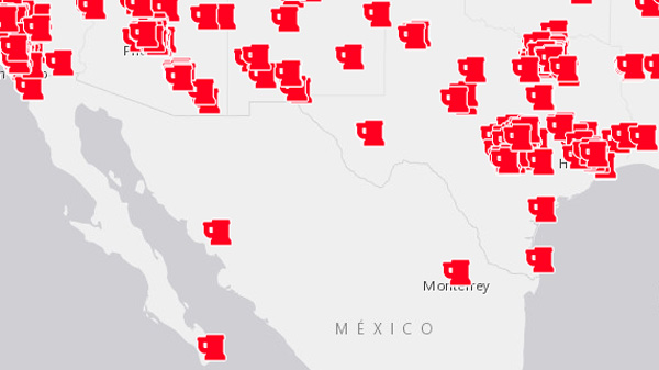 Example Map made using Font Awesome