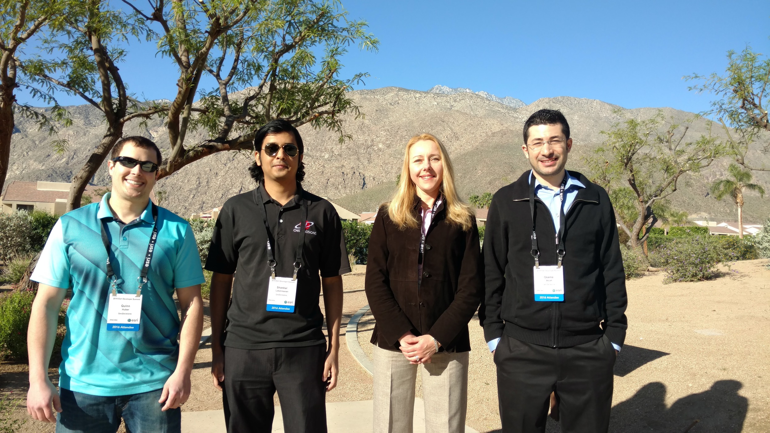 GeoDecisions team from left to right: Quinn Huber, Shankar Lakshmanan, Nаtаlliа Rоbinsоn, and Osama As'ad