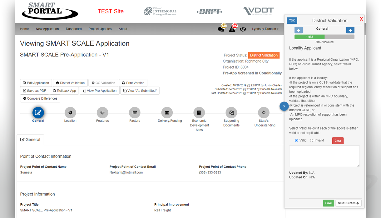  The enhanced SMART Portal improves the grant application validation process. 