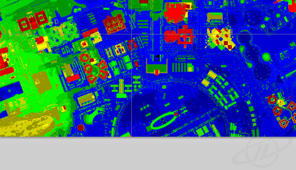  A classified point cloud data over Doha generated from the aerial LiDAR survey. 