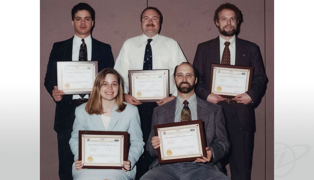  The GeoDecisions team receives the Gannett Fleming President’s Quality Award in 1997 for their progress in advancing work processes. 