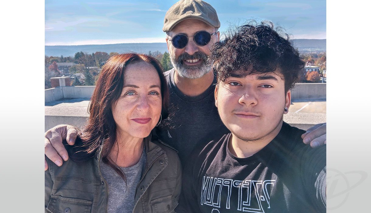  Dave and his wife and son stop for a quick family portrait. 