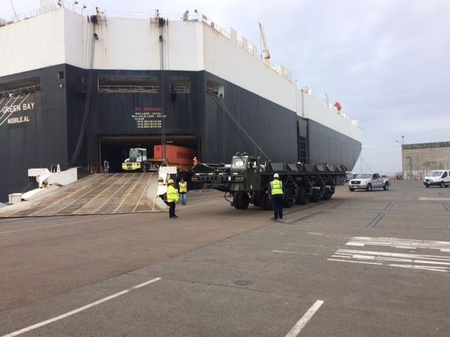  There are a variety of ships and cargo areas to transport military equipment.   Photo courtesy of the 834th Transportation Battalion, Concord, Calif., SDDC, MOTCO.  