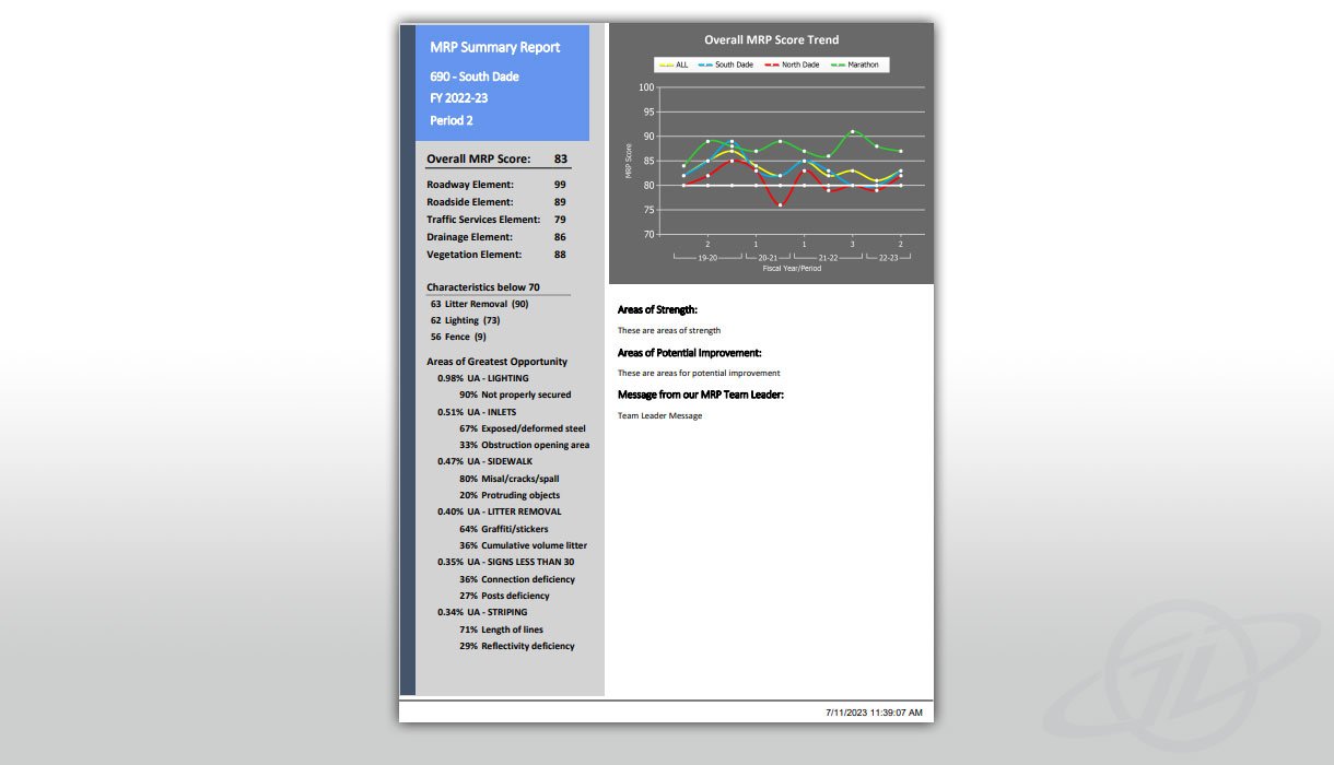  The GIS-based tool provides report information in multiple formats, increasing the efficiency and effectiveness of highway maintenance activities. 