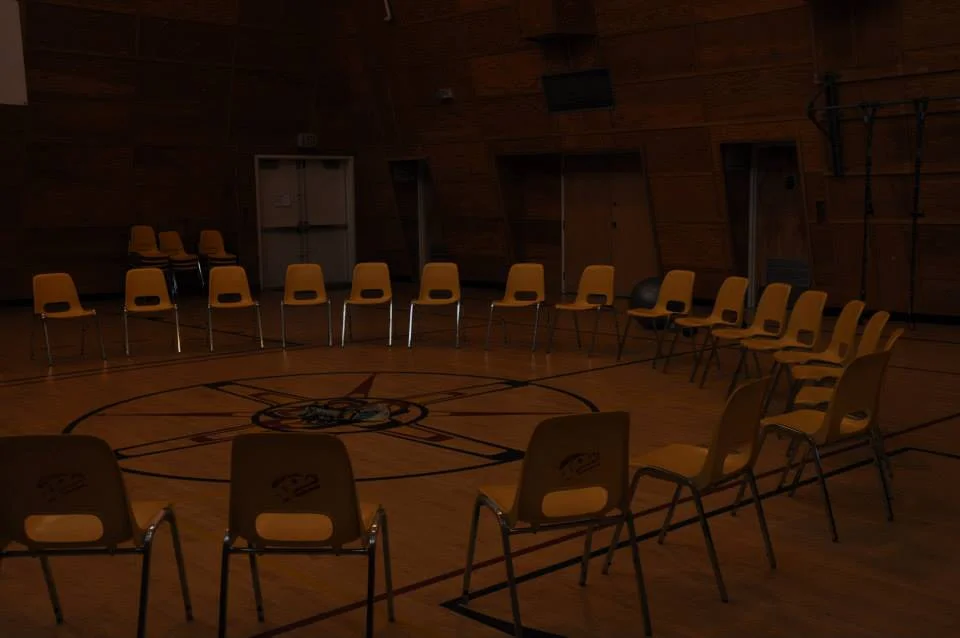 Opening Circle prepared for Women's Wellness Gathering in Alert Bay, BC.
