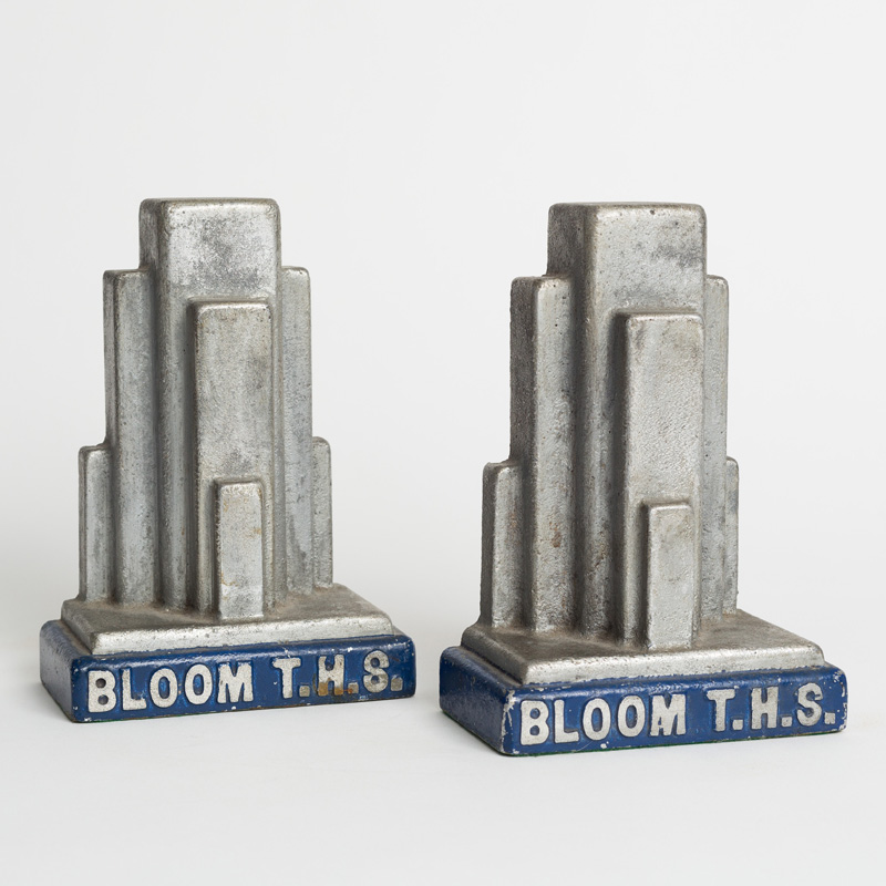 Machine Age Skyscraper Bookends