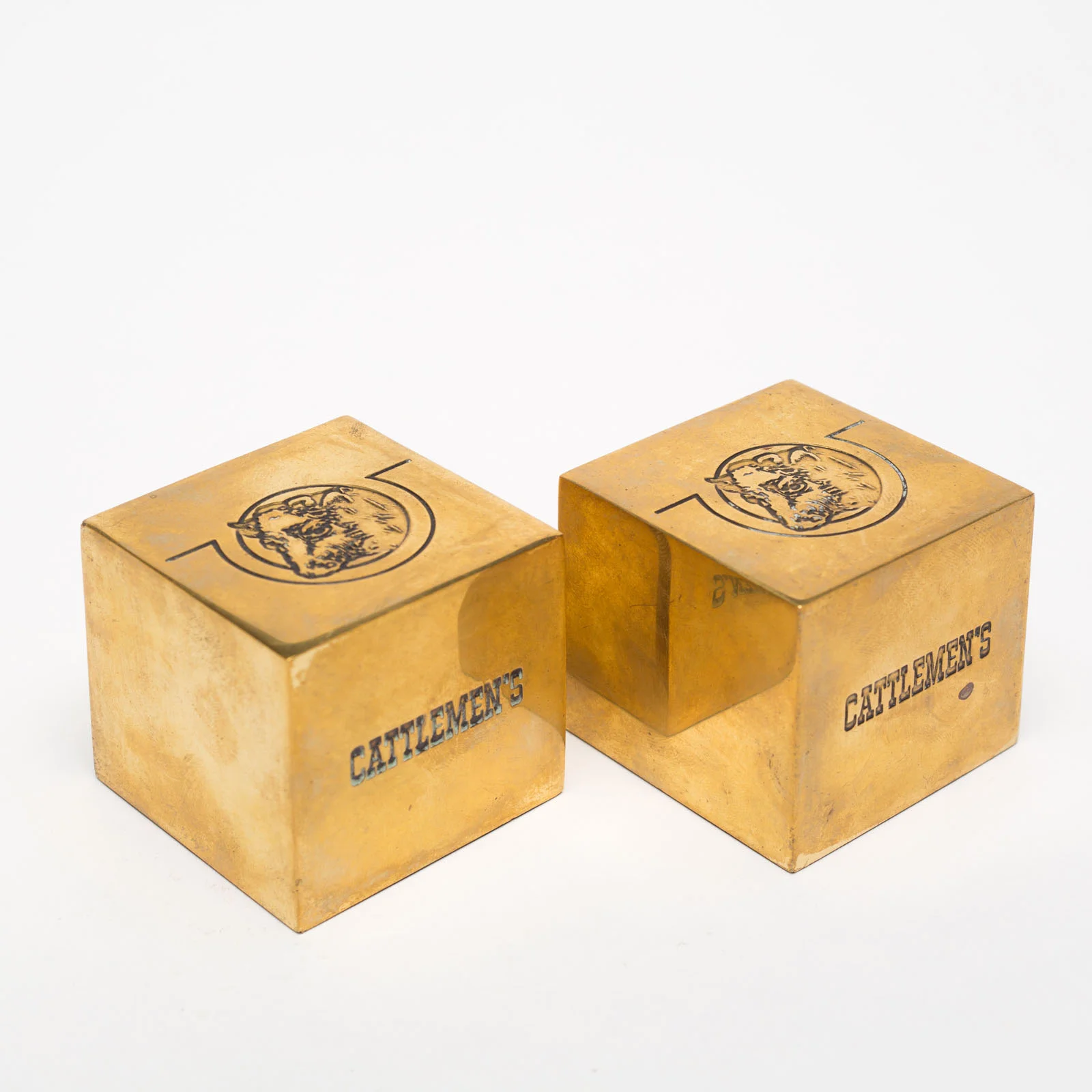 Cattlemens Brass Bookends