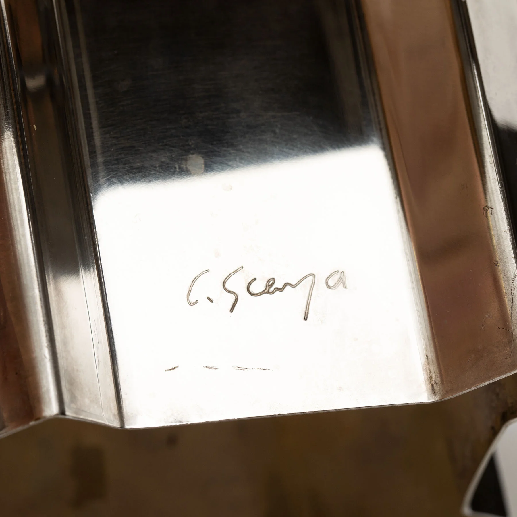 Carlo Scarpa Silver Centerpiece Signature