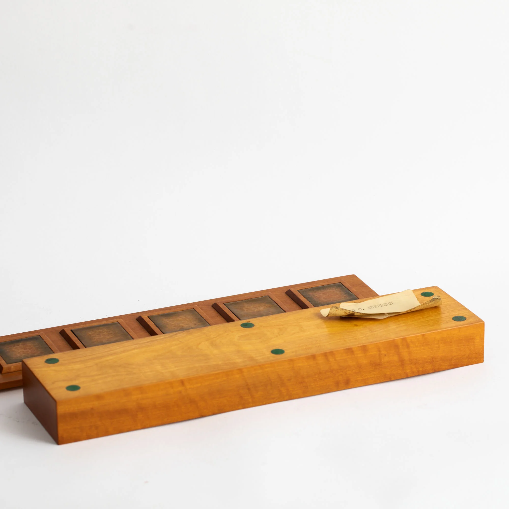 American Tiger Maple Enamel Box Bottom