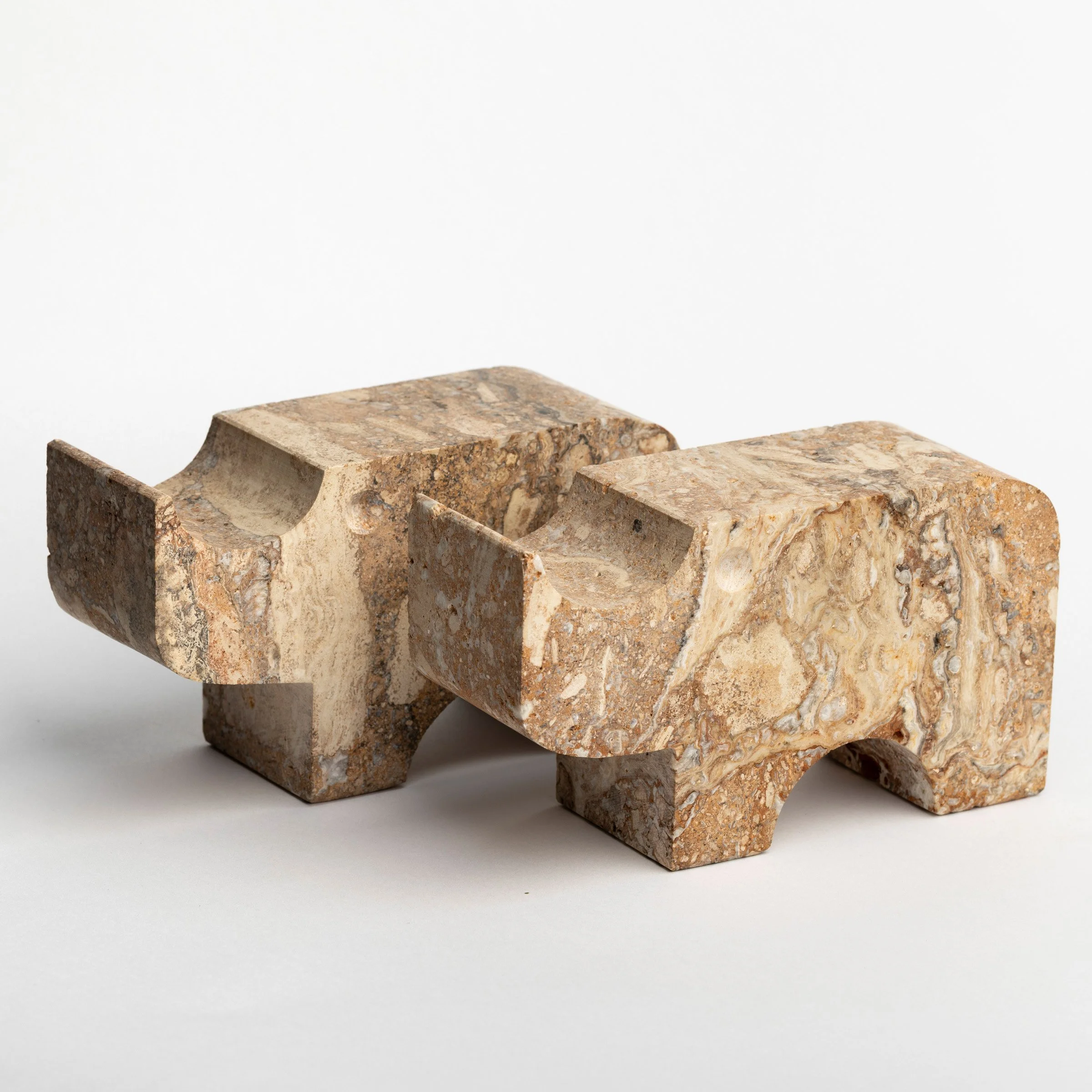 Fratelli Mannelli Travertine Bookends