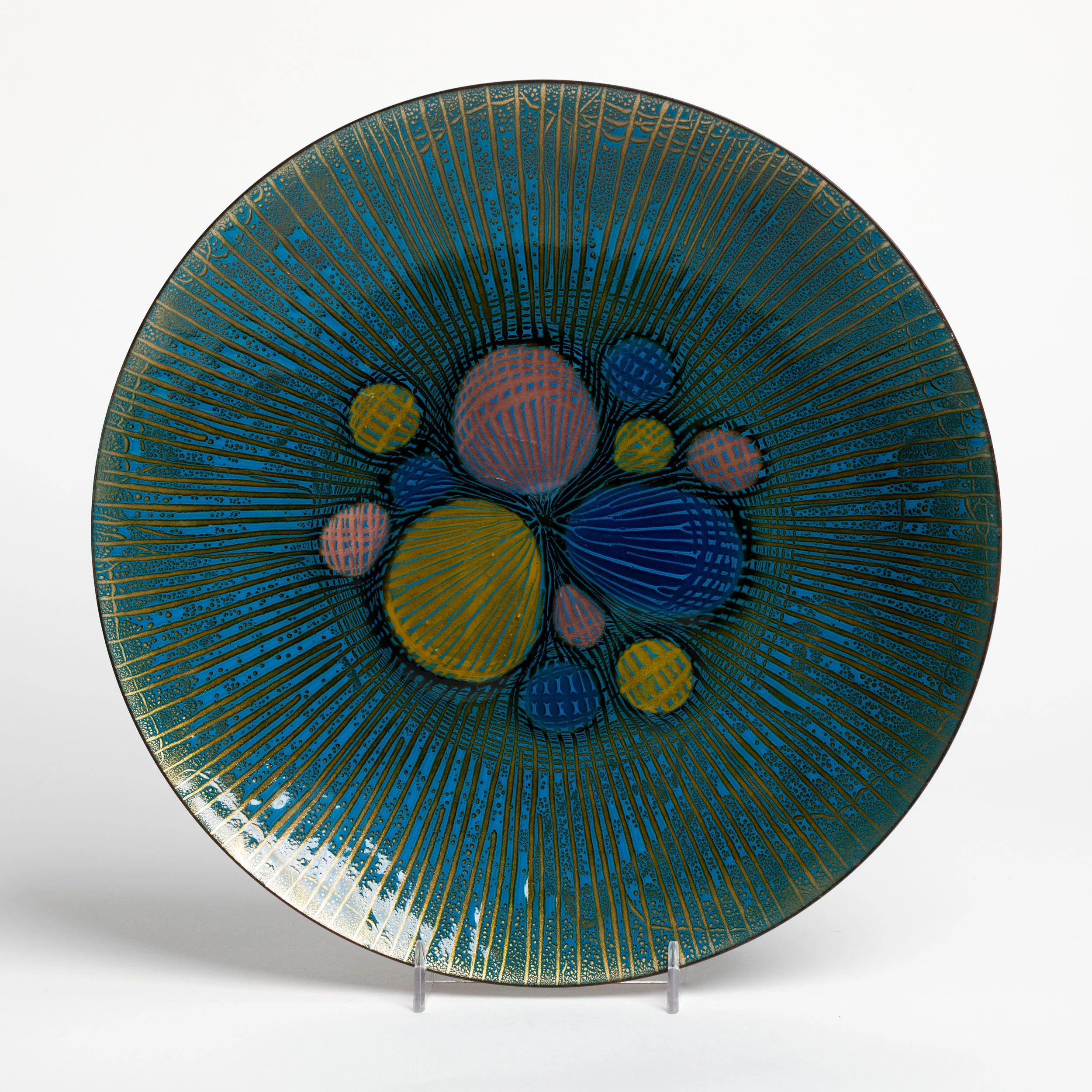 Annemarie Davidson Blue Pink Gold Jewels Plate