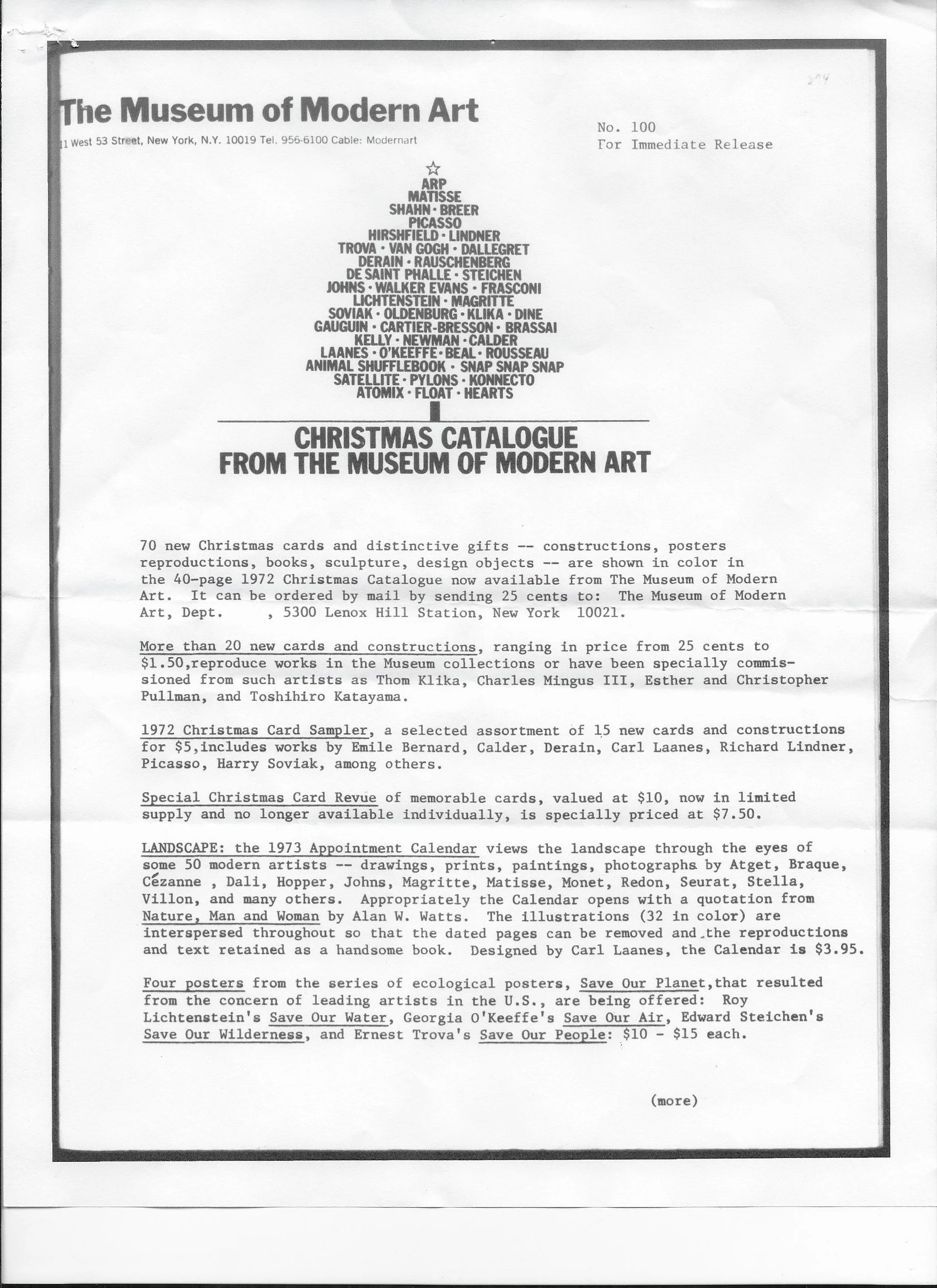 Merle Steir Two Hearts as One Sculpture MOMA Press Release