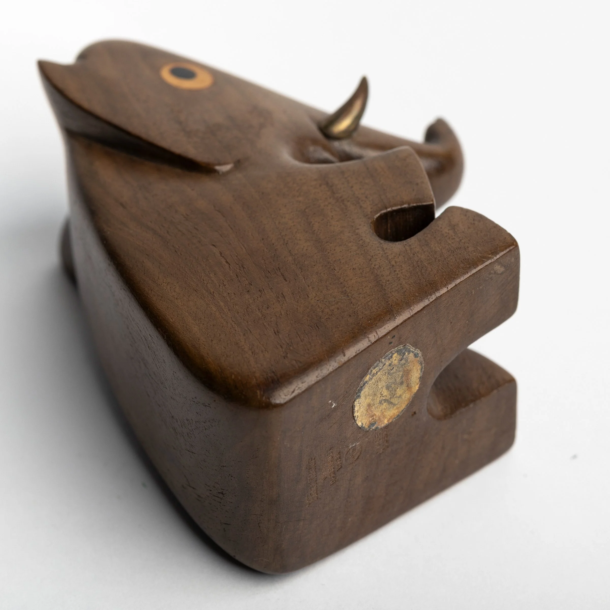 Hagenauer Wood Elephant Sitting Side