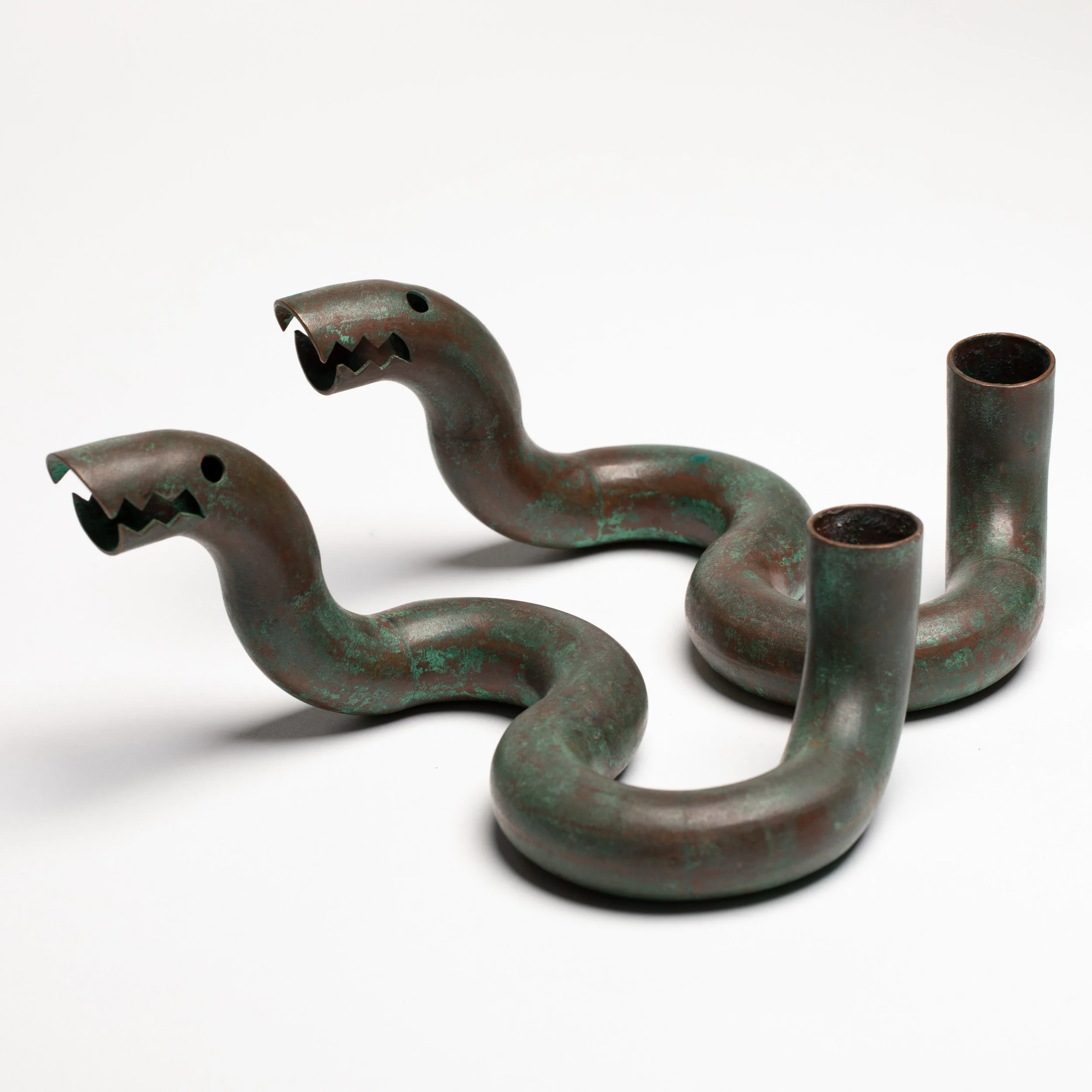 Jonathan Bonner Snake Candlesticks