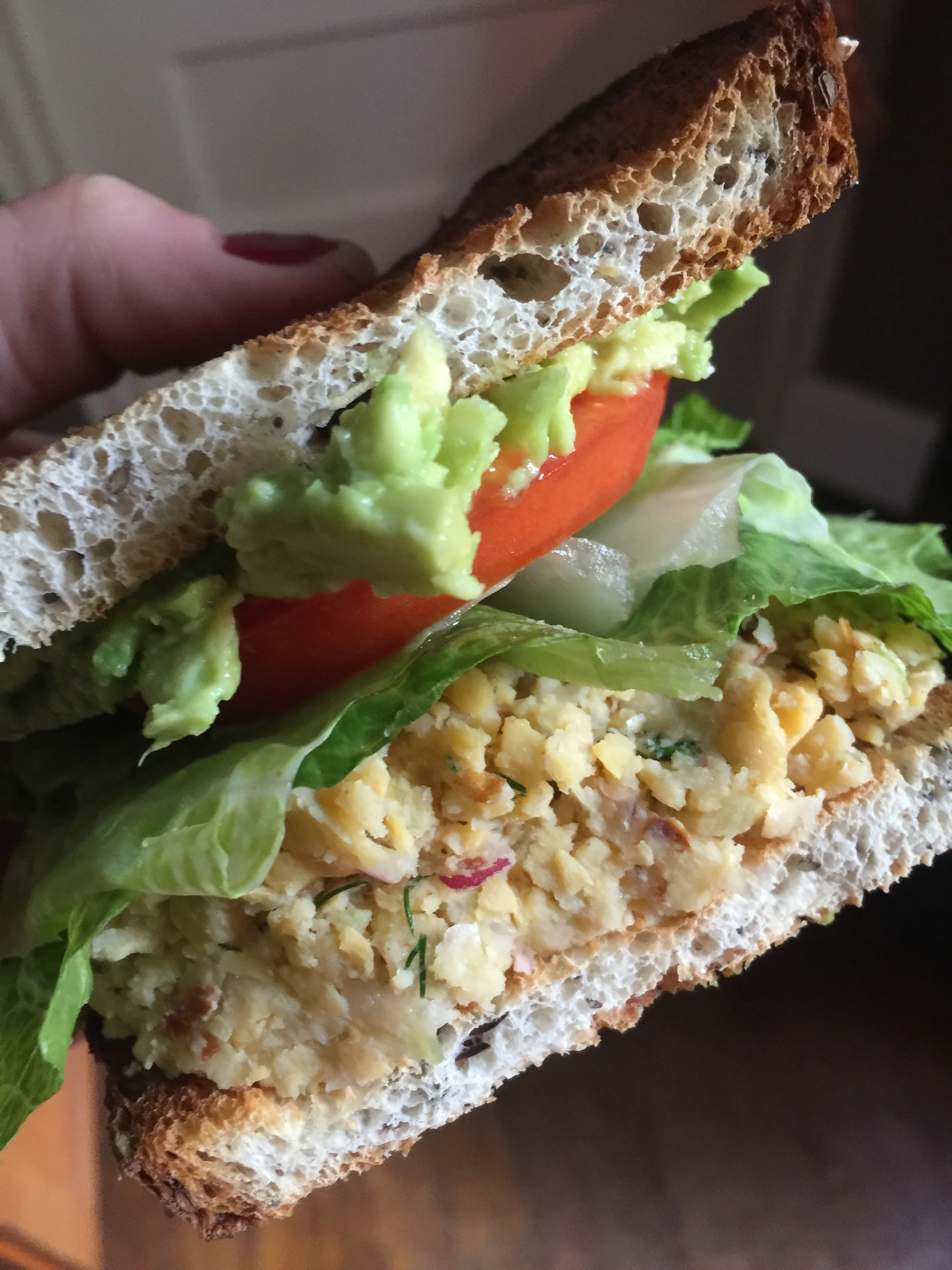 Chickpea &amp; Smoked Almond "Tuna" Salad Sandwich
