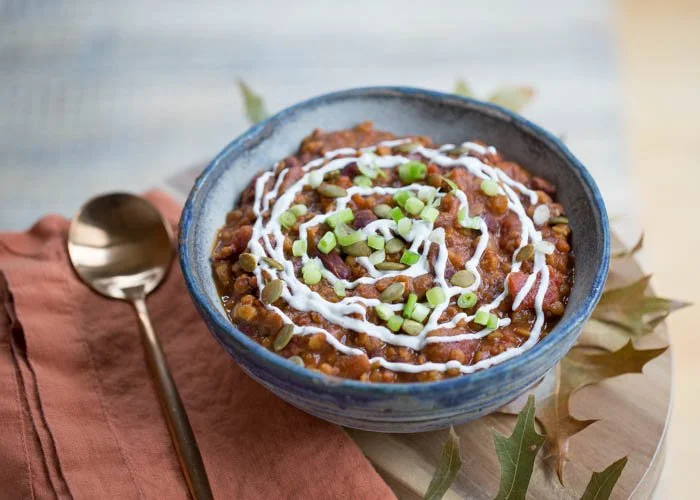 Slow Cooker Pumpkin Red Lentil Chili