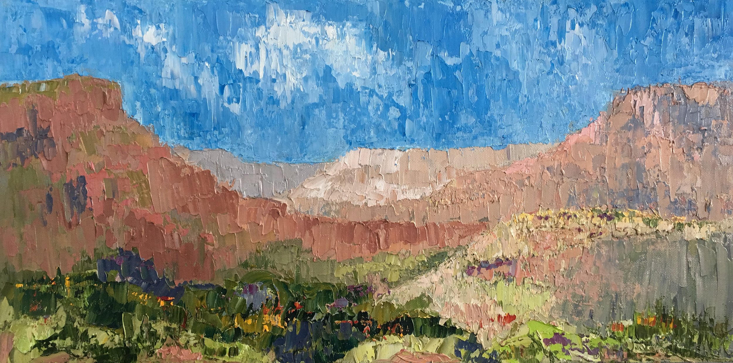 High Zion Visions, oil on canvas, 12"x24"  SOLD