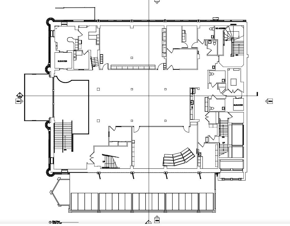 Plan drawing of the building