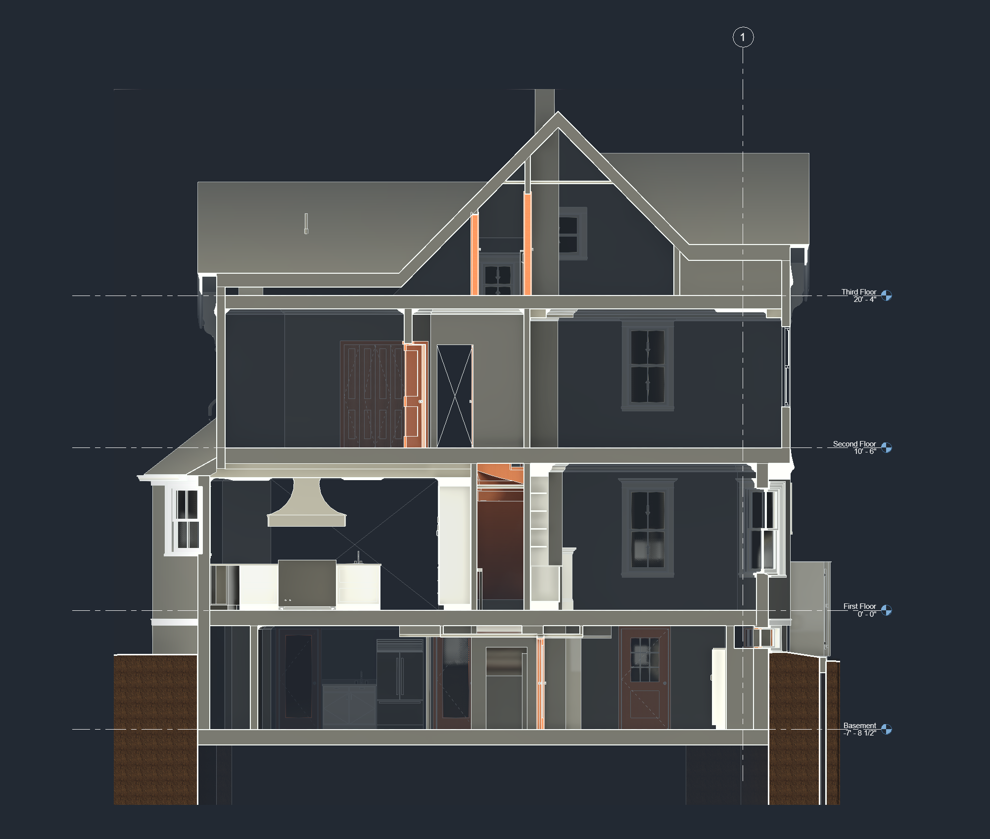 Winchester renovation existing conditions building section