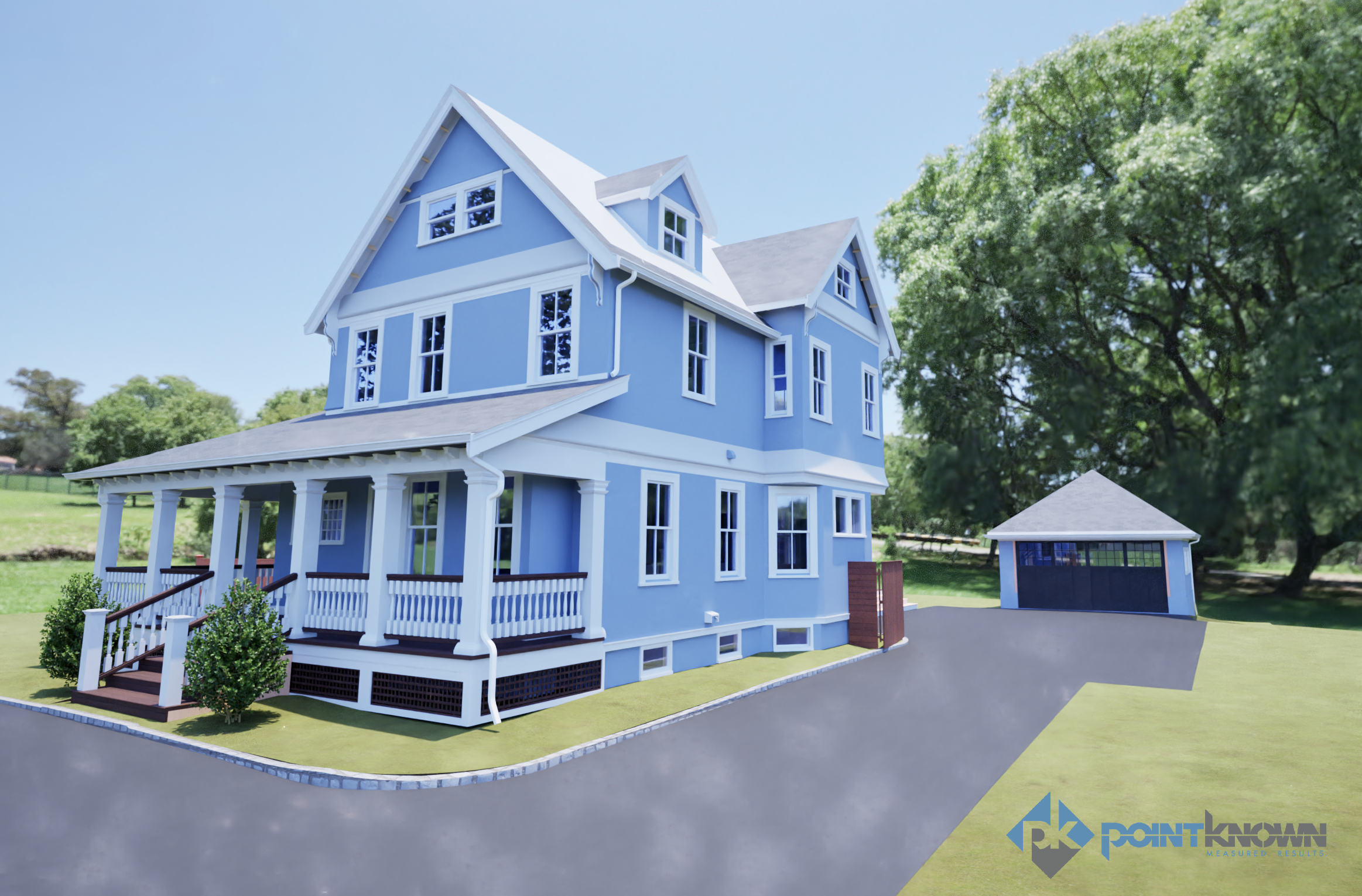 3D model rendering of Winchester residential renovation documented by Pointknown