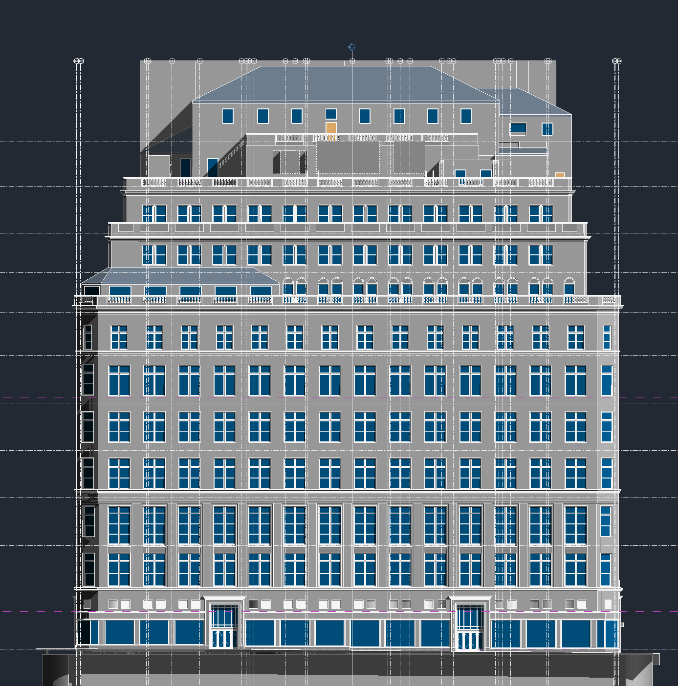 Exterior elevation of Saks Fifth Avenue NYC
