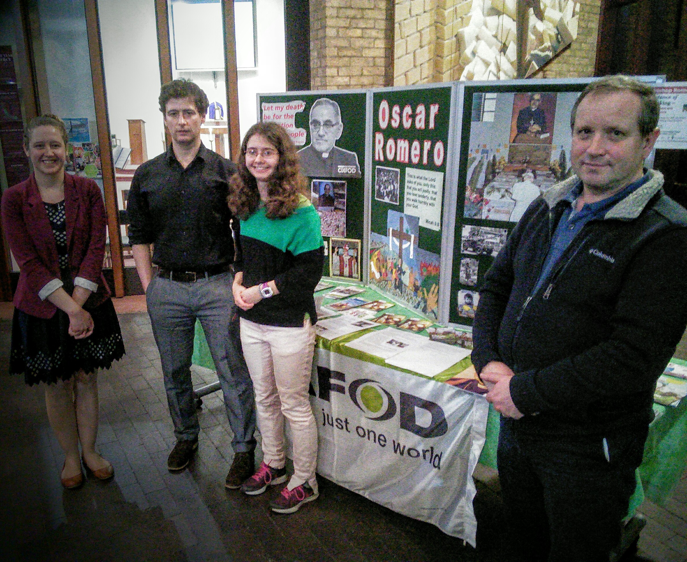We were delighted to welcome CAFOD who set up a stall with information on Romero.