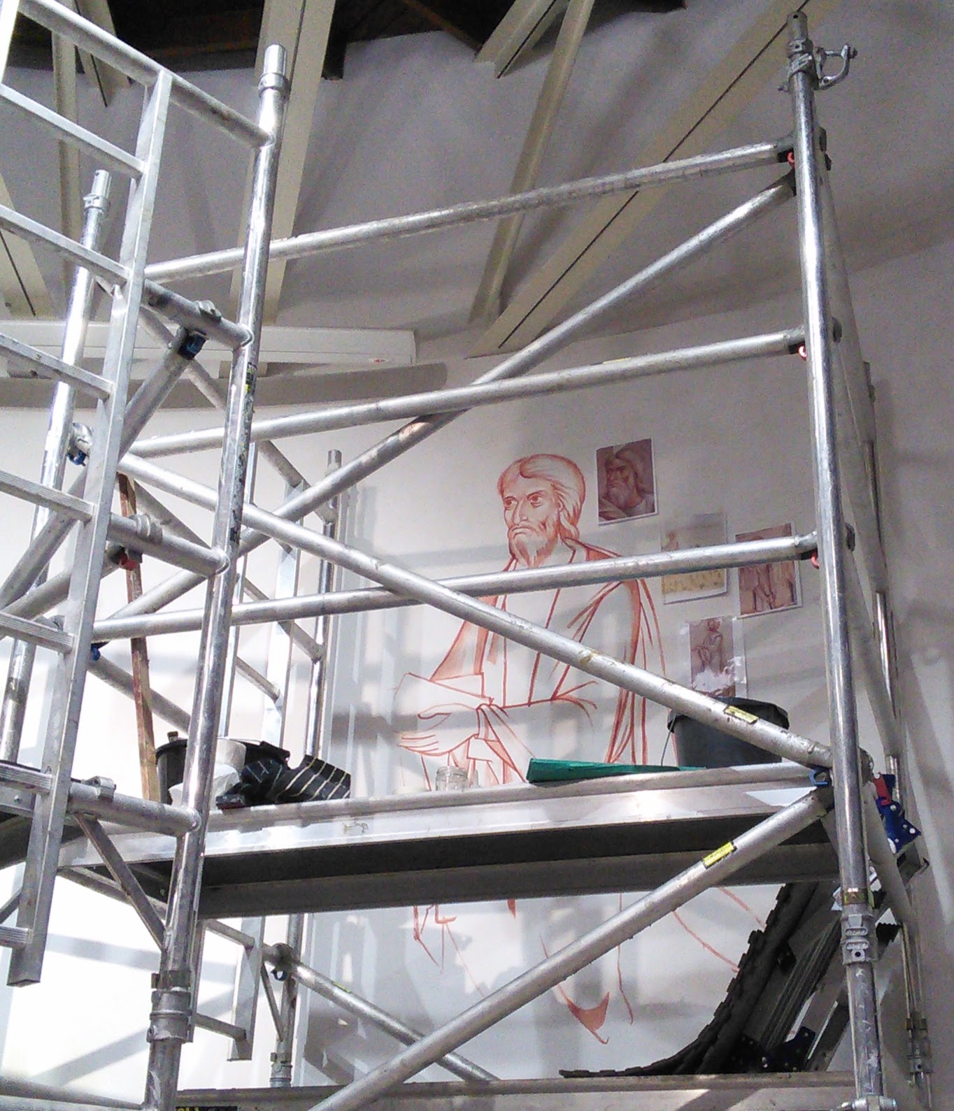 The first outlines of Moses's features.