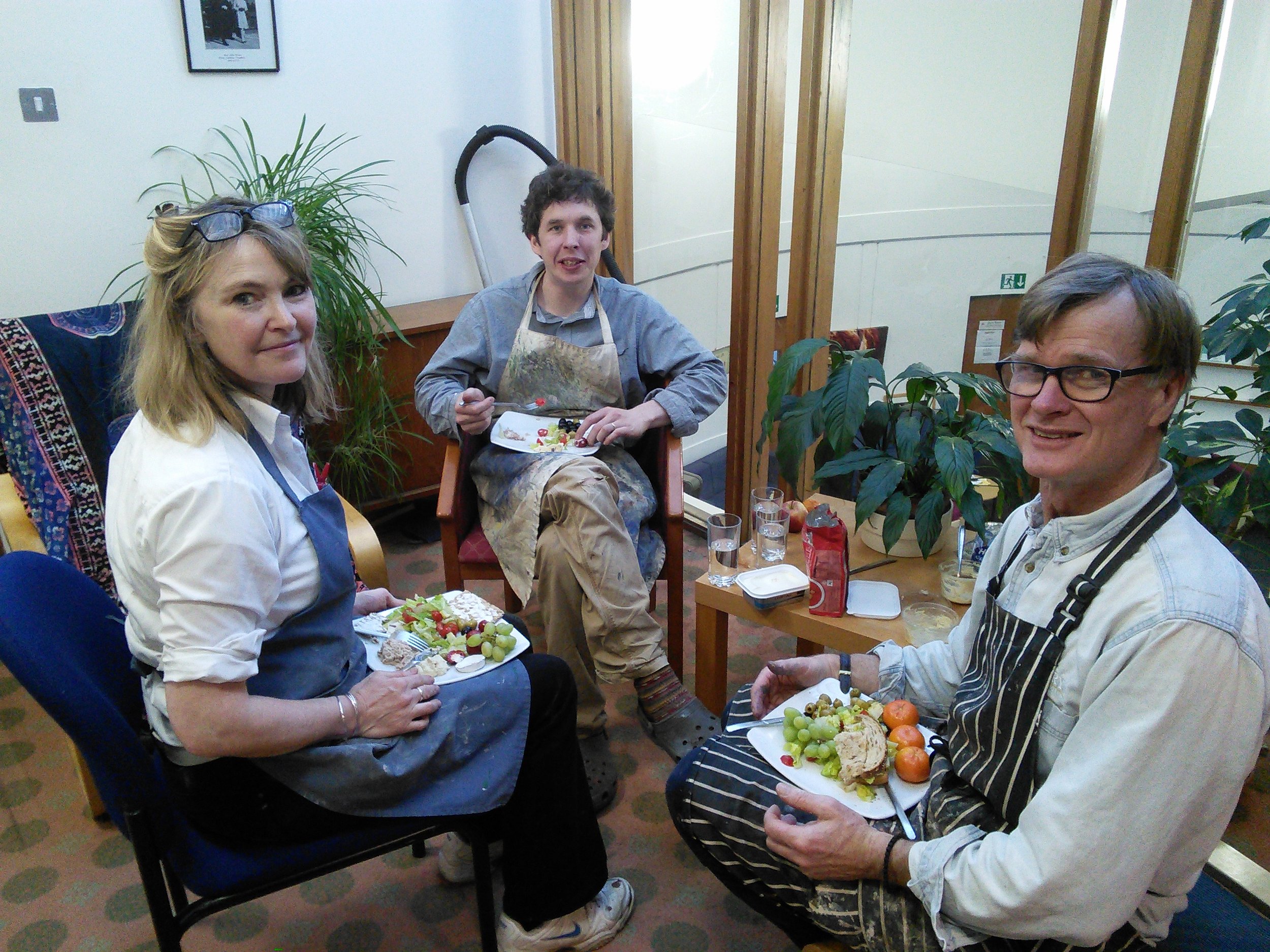 Fran, Martin and Aidan, enjoying a lunchbreak (very healthy looking one too!)