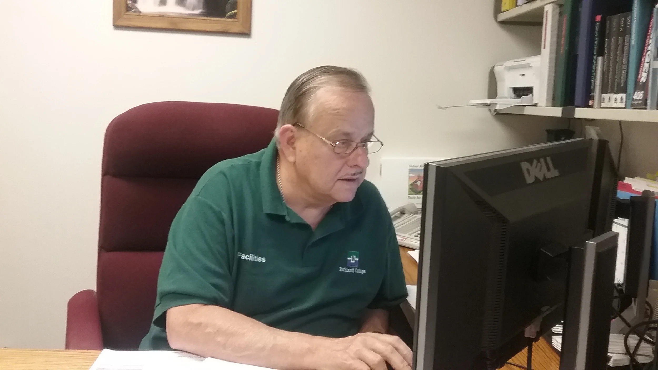 Jerry Owens at work in Pecos Hall
