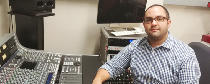 Professor Omar Surillo will oversee renovated recording facilites at Richland. 