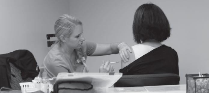 Flu shots are available every fall on campus.