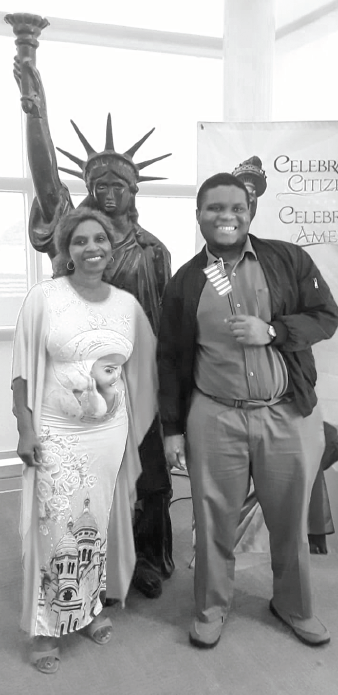 Marie Sesay and her son Edward Sesay.