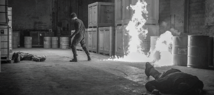 Daredevil (Charlie Cox) defeats two bad guys in “Daredevil,” Season 3.