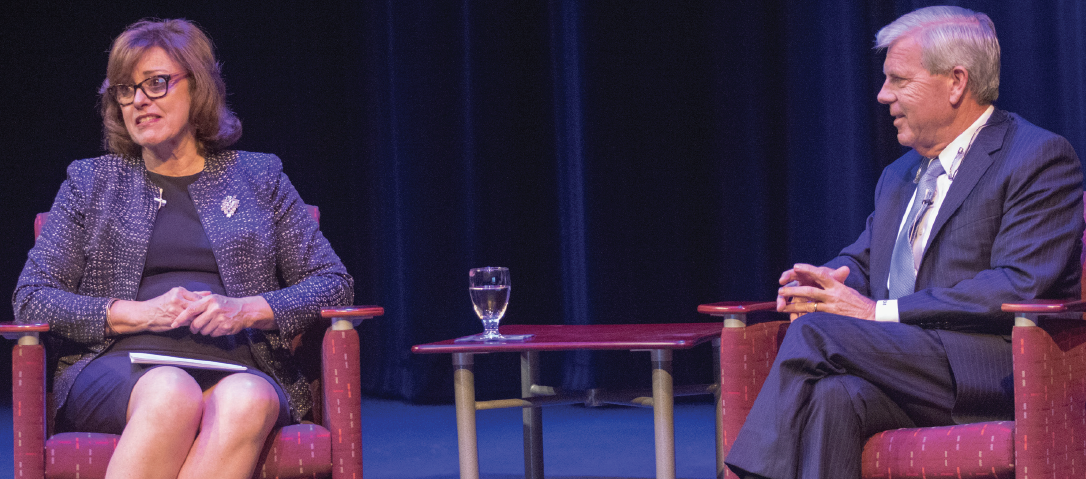 Richland president, Dr. Kay Eggleston and Chancellor Joe May at Fannin Hall on Nov. 8.
